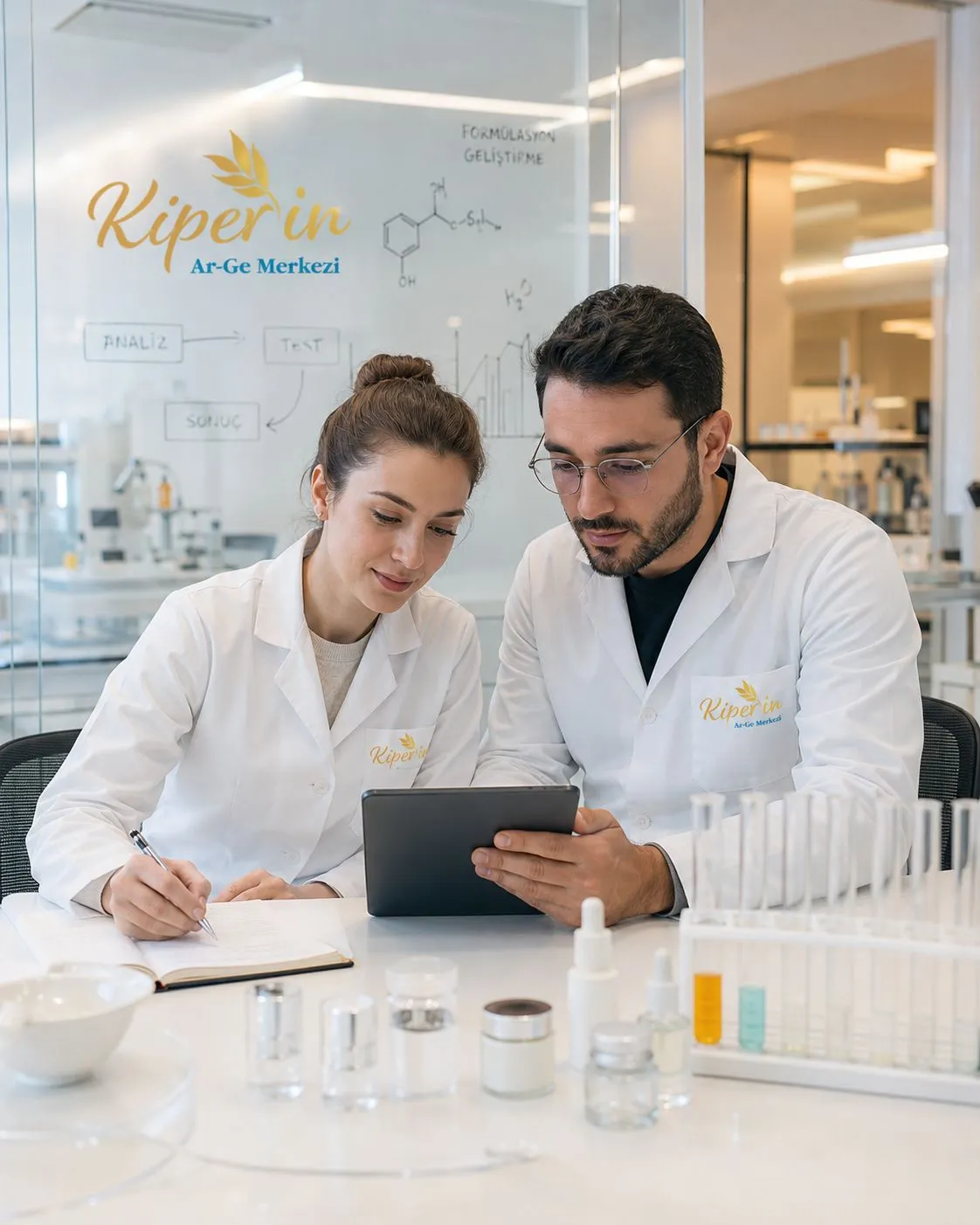 Kiperin Ar-Ge Merkezi ekibi laboratuvarda çalışırken